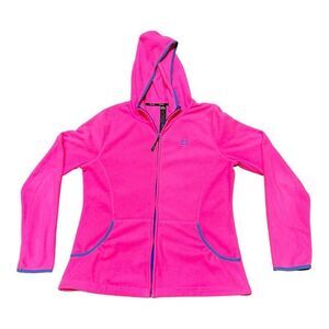 RBX Pink Hoodie Womens Zip-Up Jacket With Pockets Size L 100% Polyester Athletic
